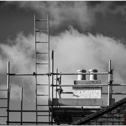 image street scaffolding monochrome